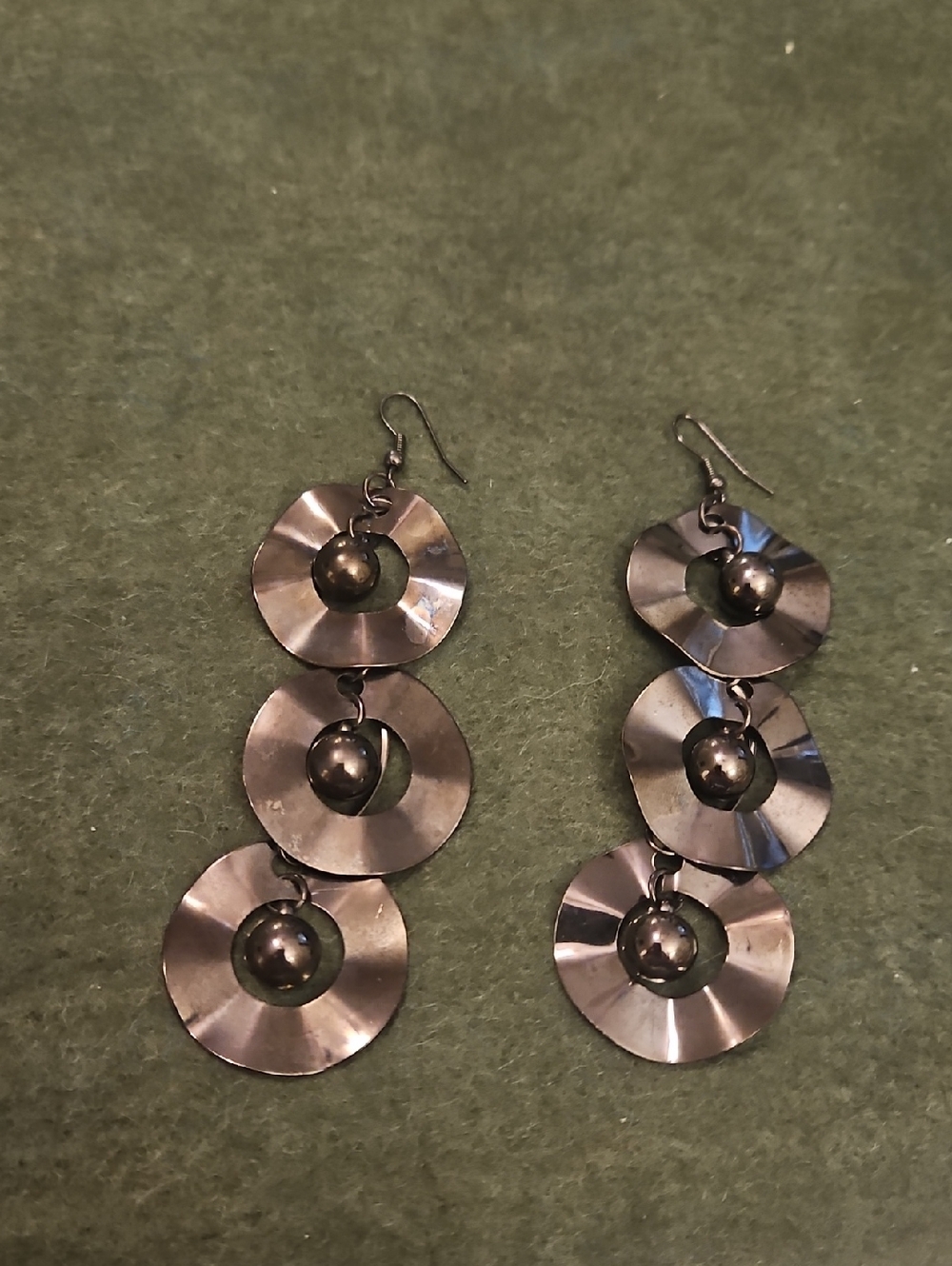 4 For $15 Statement Black Metallic Drop Earrings - Women Jewelry